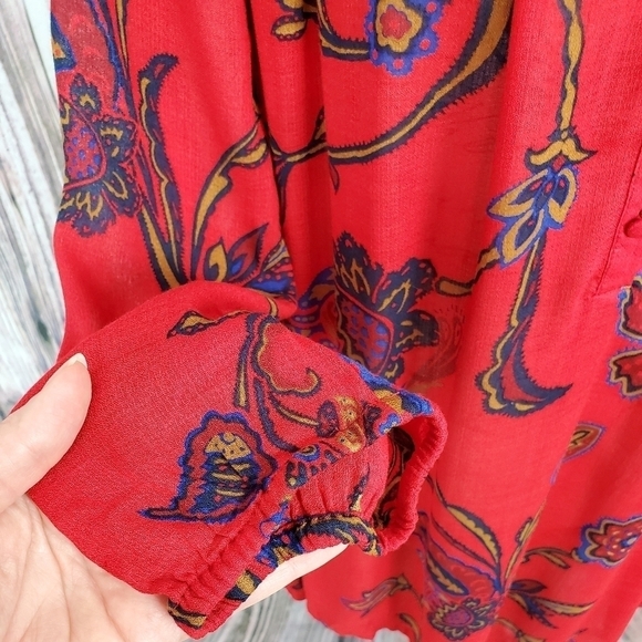 Lucky Brand Londynn Printed Peasant Blouse - Picture 6 of 8